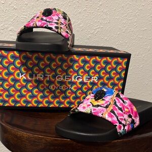Kurt Geiger Multicolor Patterned Slides